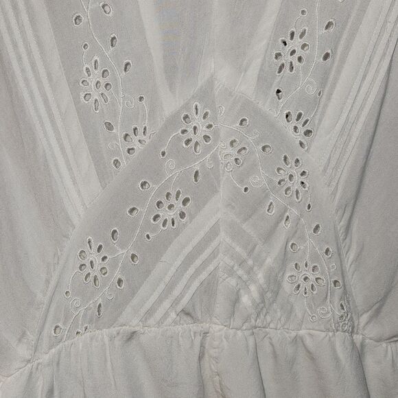 Society Amuse White Romper Women L Lace Button Closure Cover-Up - Picture 7 of 11